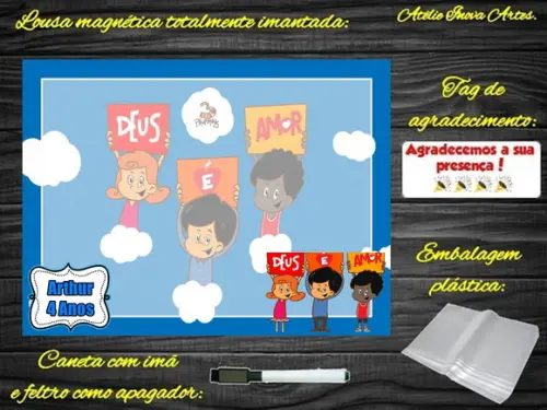 Lousa Magnética 3 Palavrinhas com Embalagem