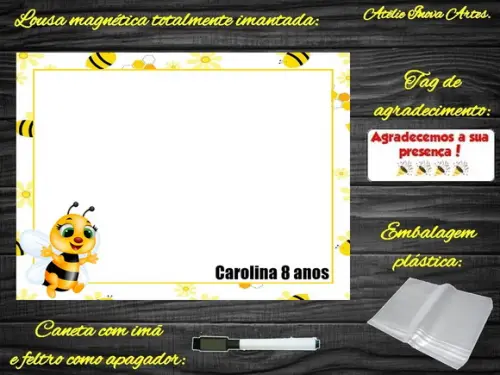 Lousa Magnética Abelinha com Embalagem