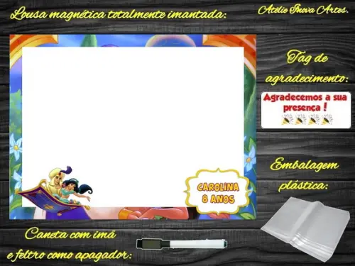 Lousa Magnética Aladdin com Embalagem