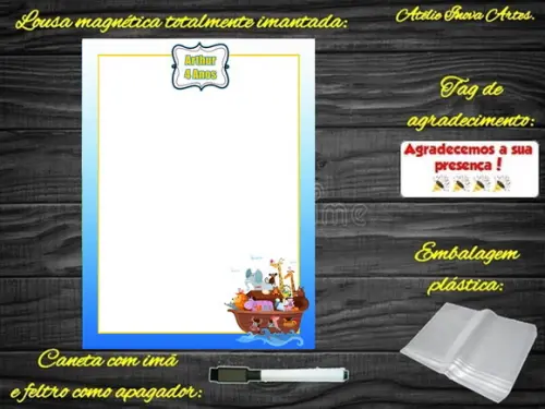 Lousa Magnética Arca de Noé com Embalagem