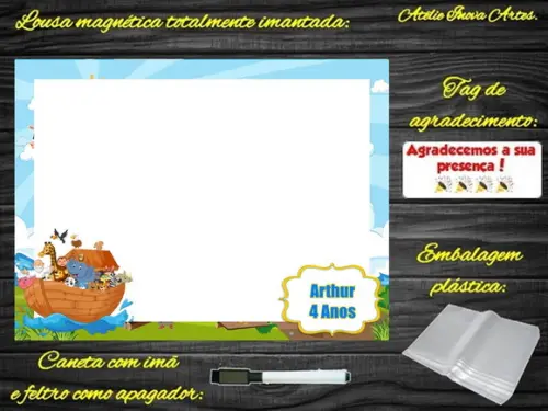 Lousa Magnética Arca de Noé com Embalagem