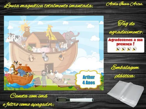 Lousa Magnética Arca de Noé com Embalagem