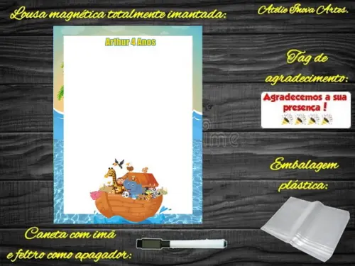 Lousa Magnética Arca de Noé com Embalagem