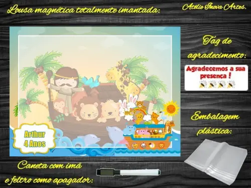 Lousa Magnética Arca de Noé com Embalagem