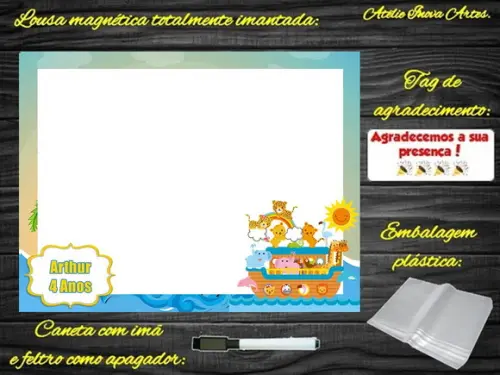 Lousa Magnética Arca de Noé com Embalagem
