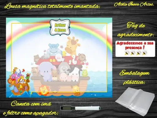 Lousa Magnética Arca de Noé com Embalagem