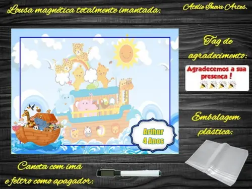 Lousa Magnética Arca de Noé com Embalagem