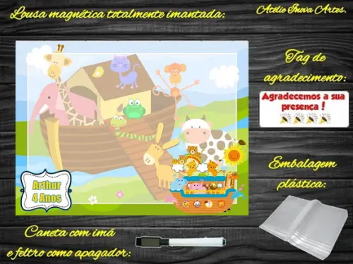Lousa Magnética Arca de Noé com Embalagem