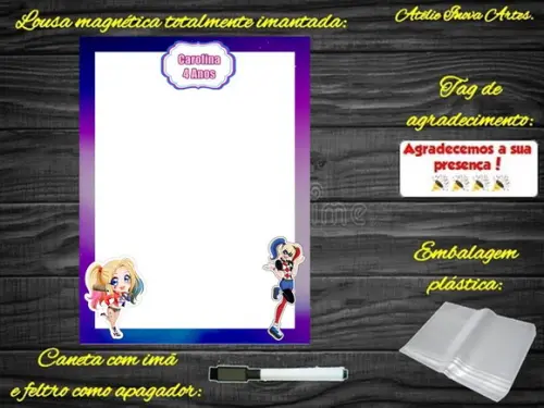 Lousa Magnética Arlequina com Embalagem