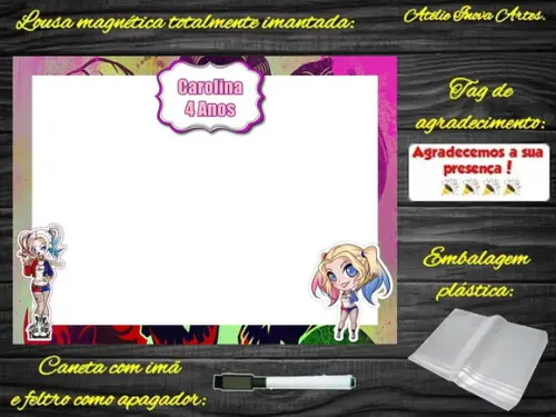 Lousa Magnética Arlequina com Embalagem