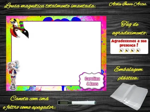 Lousa Magnética Arlequina com Embalagem