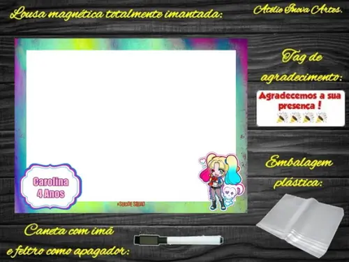 Lousa Magnética Arlequina com Embalagem
