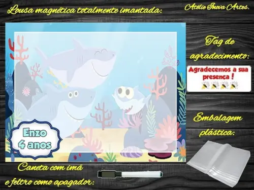 Lousa Magnética Baby Shark com Embalagem