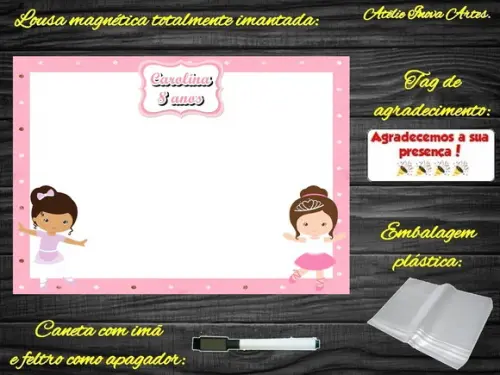 Lousa Magnética Bailarina com Embalagem