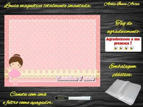 Lousa Magnética Bailarina com Embalagem