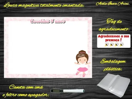 Lousa Magnética Bailarina com Embalagem