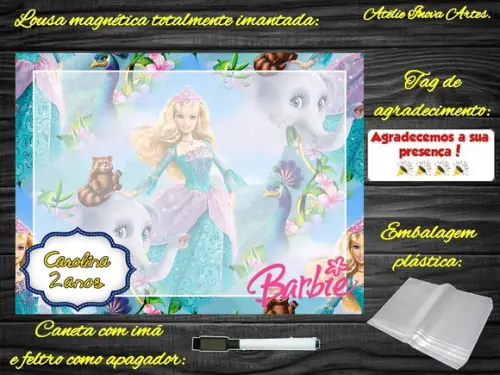 Lousa Magnética Barbie com Embalagem