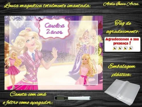 Lousa Magnética Barbie com Embalagem