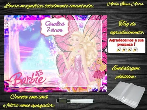 Lousa Magnética Barbie com Embalagem