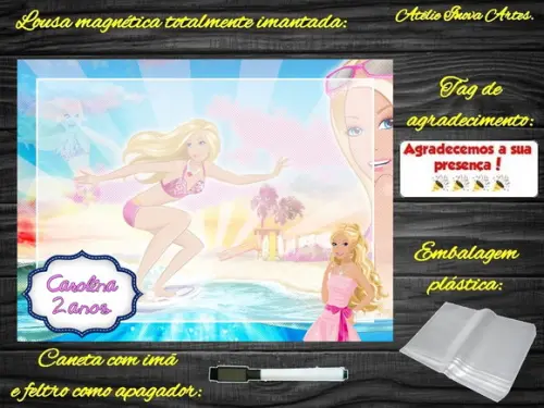 Lousa Magnética Barbie com Embalagem