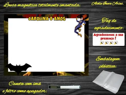 Lousa Magnética Batgirl com Embalagem