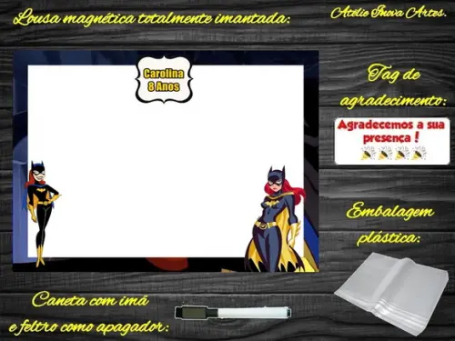 Lousa Magnética Batgirl com Embalagem
