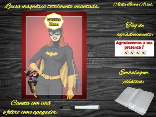 Lousa Magnética Batgirl com Embalagem