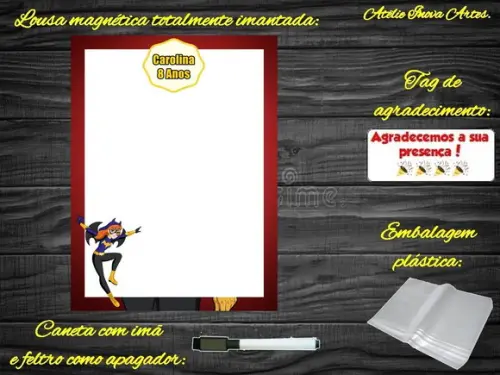 Lousa Magnética Batgirl com Embalagem