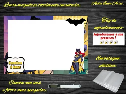 Lousa Magnética Batgirl com Embalagem