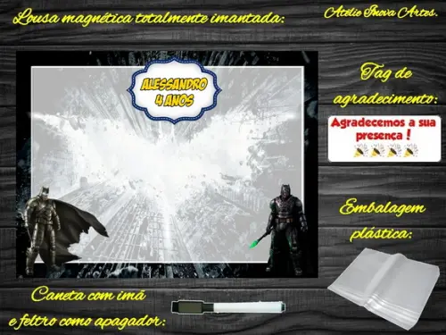 Lousa Magnética Batman com Embalagem