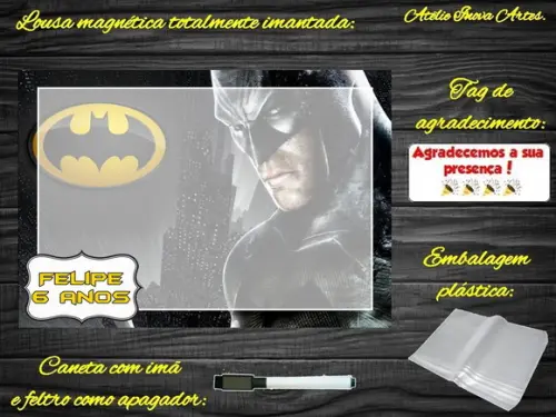Lousa Magnética Batman com Embalagem