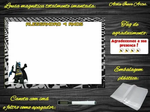Lousa Magnética Batman com Embalagem