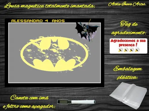 Lousa Magnética Batman com Embalagem