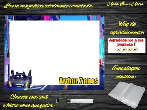 Lousa Magnética Batwheels com Embalagem