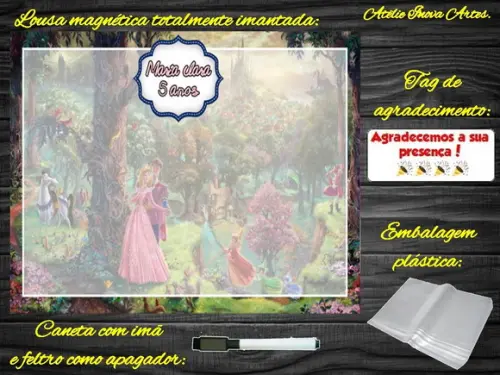 Lousa Magnética Bela Adormecida com Embalagem
