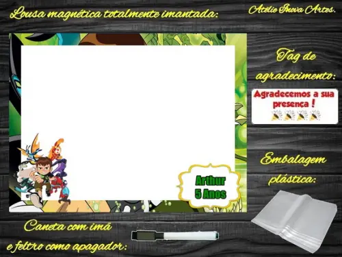 Lousa Magnética Ben 10 com Embalagem