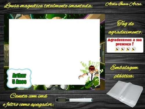 Lousa Magnética Ben 10 com Embalagem