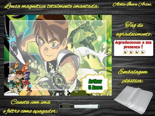 Lousa Magnética Ben 10 com Embalagem