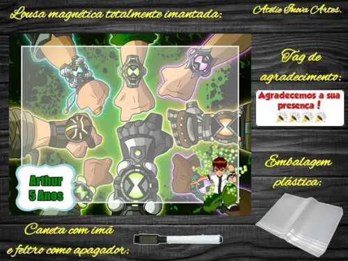 Lousa Magnética Ben 10 com Embalagem