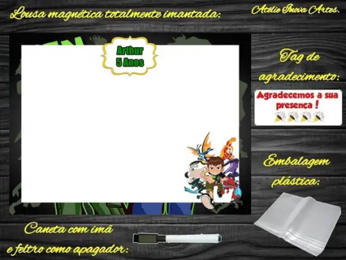 Lousa Magnética Ben 10 com Embalagem