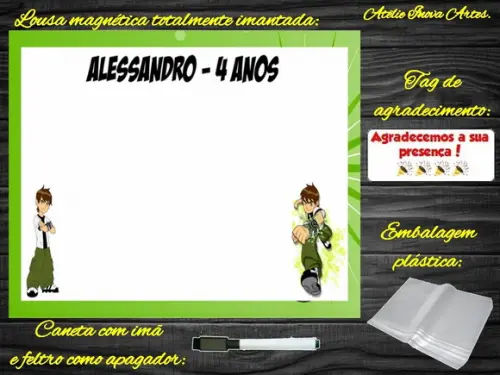 Lousa Magnética Ben 10 com Embalagem