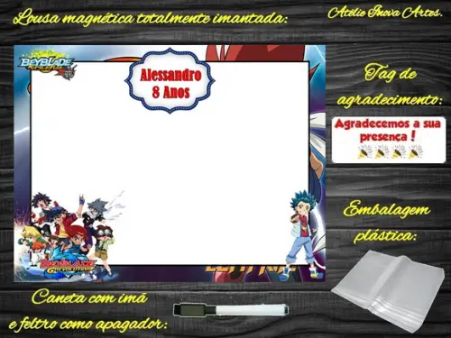 Lousa Magnética Beyblade com Embalagem