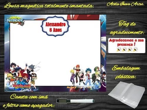 Lousa Magnética Beyblade com Embalagem
