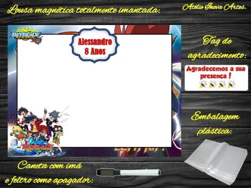 Lousa Magnética Beyblade com Embalagem