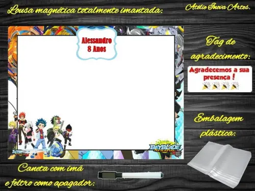 Lousa Magnética Beyblade com Embalagem