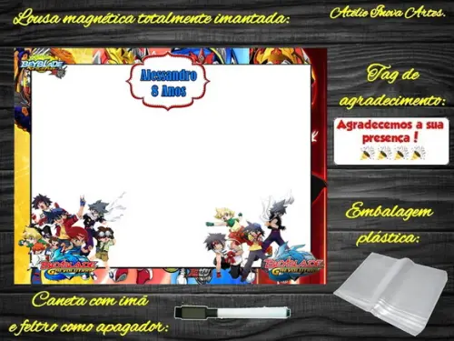 Lousa Magnética Beyblade com Embalagem