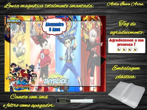Lousa Magnética Beyblade com Embalagem