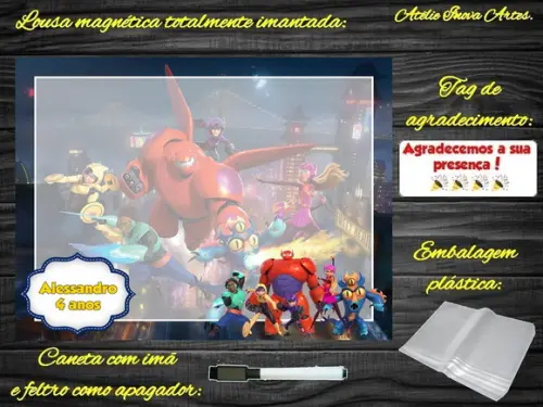 Lousa Magnética Big Hero com Embalagem