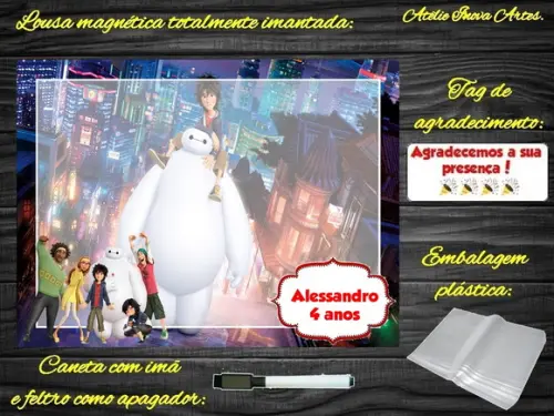 Lousa Magnética Big Hero com Embalagem