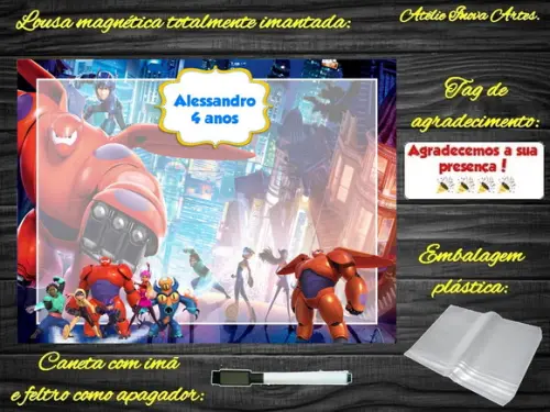 Lousa Magnética Big Hero com Embalagem